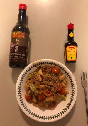 A picture of Butter bean and bacon stir-fry.