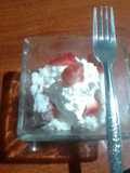 Arroz con fresas con crema