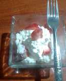Arroz con fresas con crema