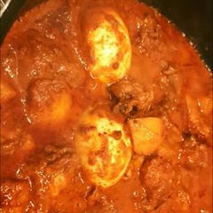 A picture of Beef  egg curry.