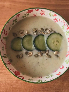 Una foto de Crema de melón y pepino