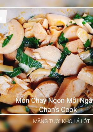 Hình của món Măng tươi kho lá lốt chay.
