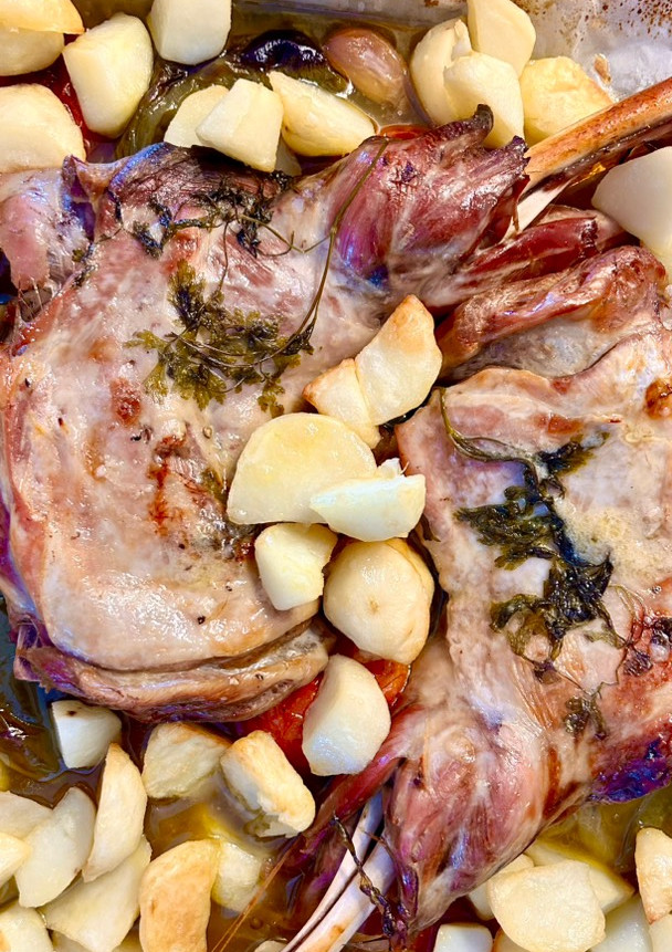 Una foto de Cordero lechal al horno a mi manera
