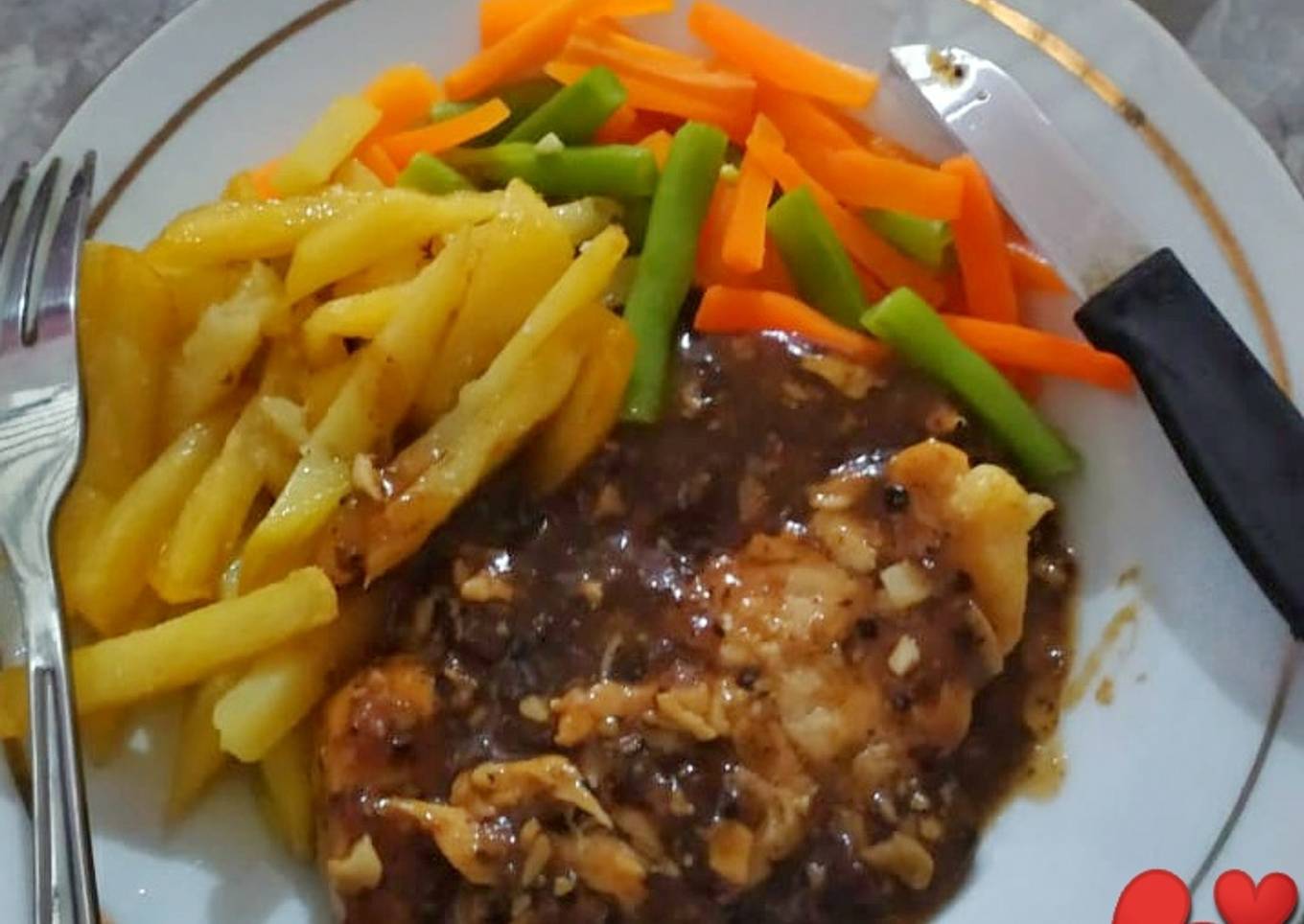 Chicken Steak With Blackpaper Sauce