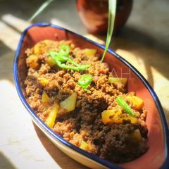 A picture of Masala dar qeema (aalo qeema).