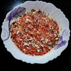 A picture of Gajar- beetroot halwa in pressure cooker.