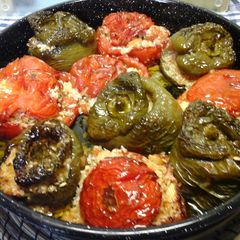 A picture of Stuffed Tomatoes and Peppers.
