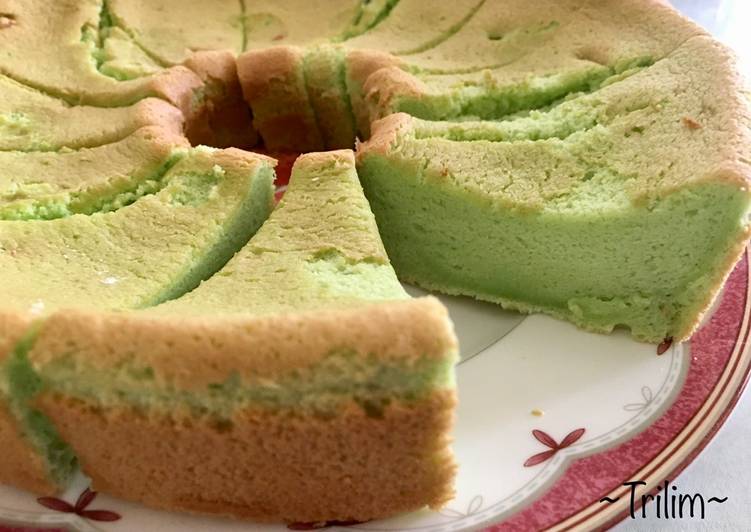 Resep: Sempurna Chiffon pandan tanpa santan