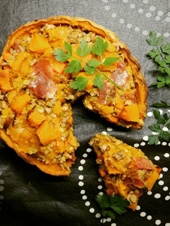 Una foto de Calabaza rellena
