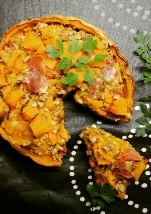 Una foto de Calabaza rellena