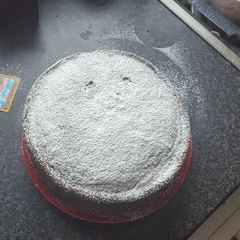 A picture of Sara's yummy tempting chocolate cake.