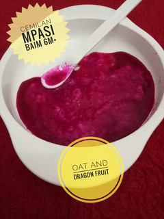 Foto resep Cemilan mpasi baim 6m "dragon fruit and oat"