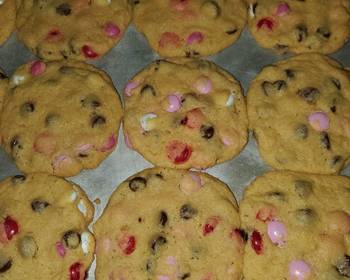 Easy Fast Cooking Valentines Day chocolate chip and mm cookies Restaurant Style