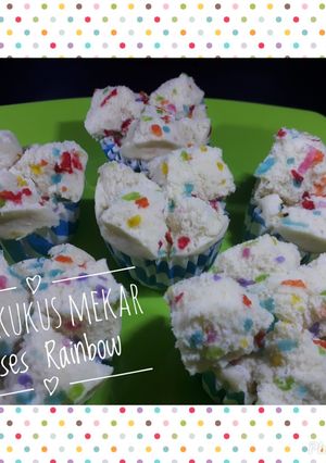 Foto resep Bolu Kukus Mekar Meses Rainbow No Mixer 1 Telur