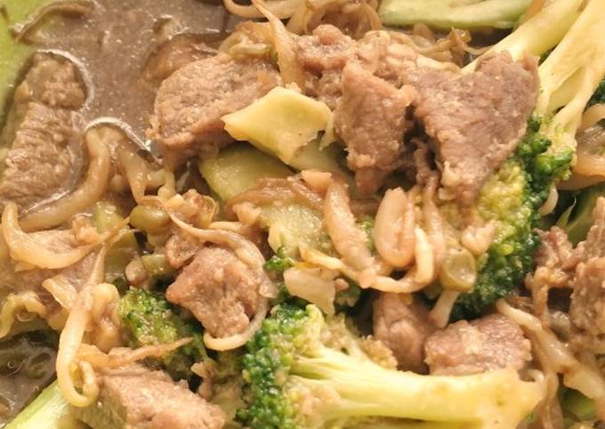 Steps to Prepare Perfect Beef Brocolli and Bean Sprouts in Teriyaki Sauce