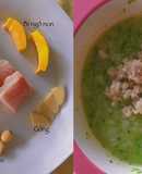 Cháo cá basa bí đỏ hạt sen rau cải đắng