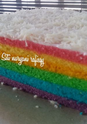 Foto resep Rainbow cake kukus lembut