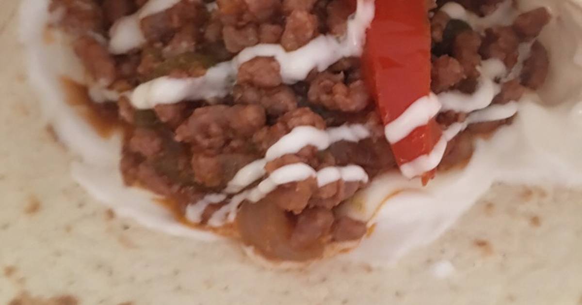 Fajitas de carne picada Receta de Miguel Ángel Pérez Ruth Cookpad