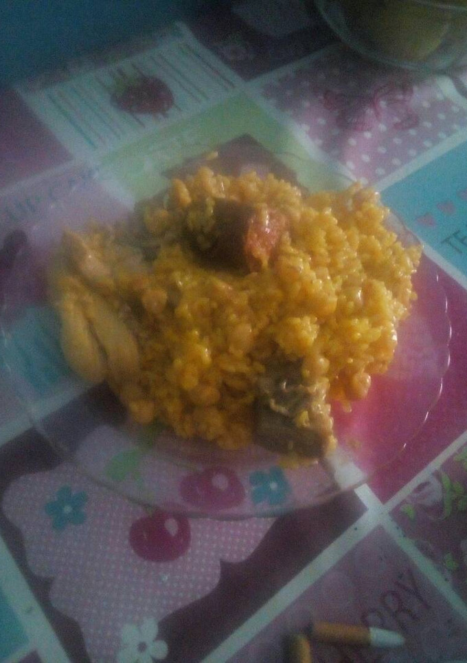 Una foto de Potaje de garbanzos y arroz facilísimo