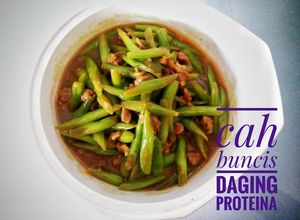 Foto resep Cah Buncis Daging Proteina (Vegetarian)
