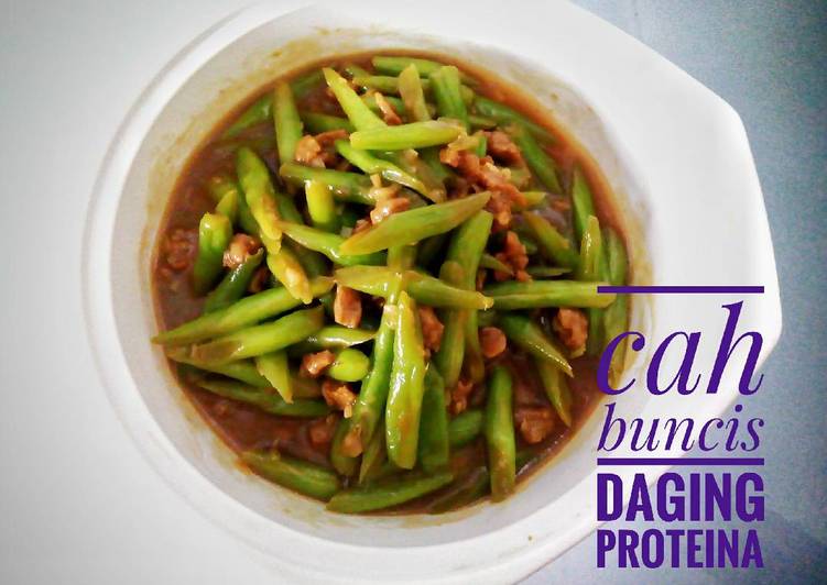 Bagaimana Membuat Cah Buncis Daging Proteina (Vegetarian) Anti Gagal