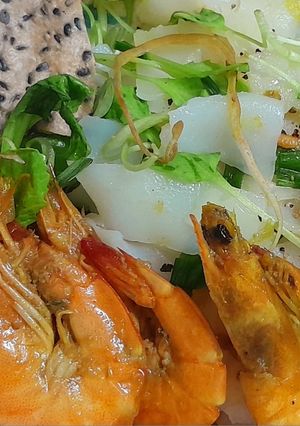 Hình của món Mì Quảng tôm.