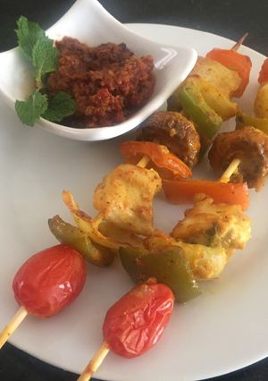A picture of Mushroom Chicken Tikka.