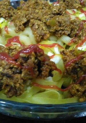 عکسی از دستور ماکارونی آشیانه ای با پنیر