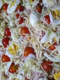 Torta de fiambre napolitana con tomates cherry