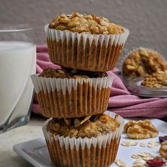 A picture of Eggless Banana Oat Muffins.