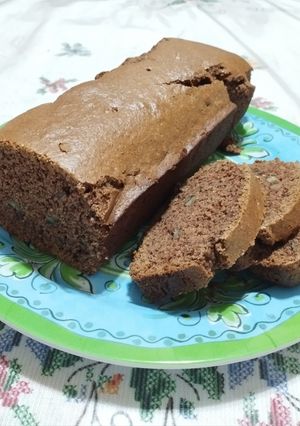 Una foto de Budín de chocolate y nueces integral sin huevo