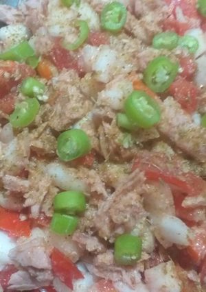 صورة لوصفة سلطة تونة بالفلفل الحار 😋