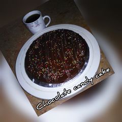 A picture of Chocolate candy cake.