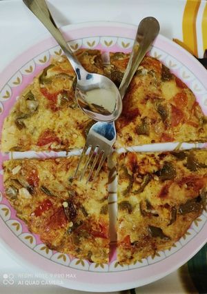 इटालियन फ्रीटाटा विथ इंडियन ट्विस्ट (italian frittata recipe in marathi) रेसिपी चे मुख्य फोटो