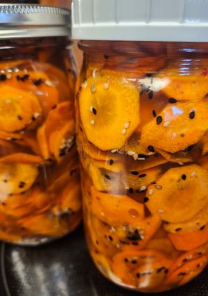 A picture of Brad's Sesame Pickled Carrots.