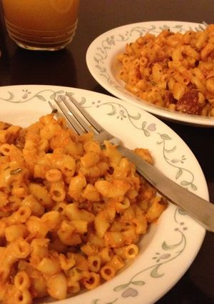A picture of Pasta in Tomato-Cream Sauce.