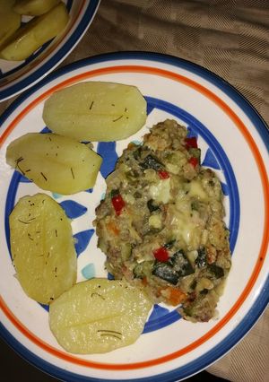 Una foto de Budín de zapallo italiano con papas