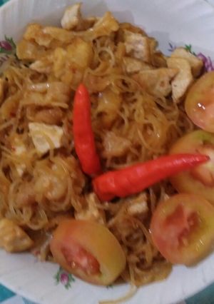 Foto resep Mie goreng tahu tepung