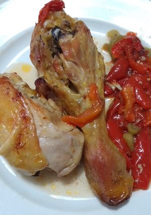 Foto di Pollo con peperoni al forno
