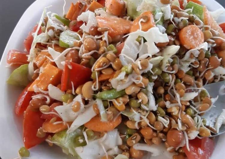 How to Prepare Quick Red and green moong Sprouts salad