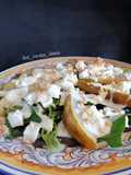 Ensalada de pera caramelizada con salsa de kéfir