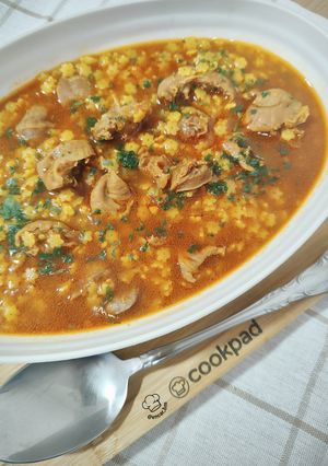 Una foto de Sopa de estrellitas con mollejas