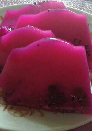 Foto resep Puding buah naga