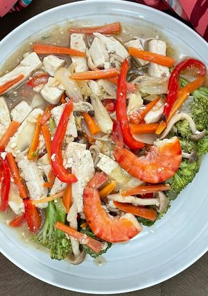 Foto resep 7. Ca brokoli tahu dengan jamur shimeji