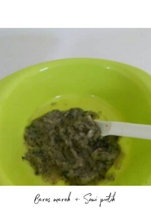 Foto resep Mpasi 2* (Beras merah, sawi putih)