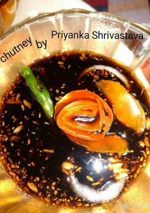 A picture of Amchoor ki khatti Mithi chutney.