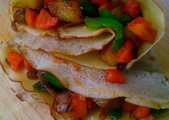 Stir Fry Veggie Stuffed Crêpes