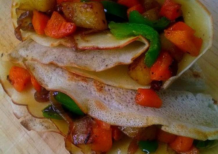 Recipe of Super Quick Homemade Stir Fry Veggie Stuffed Crêpes