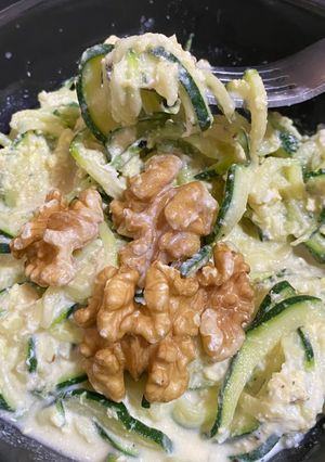 堅果奶油櫛瓜麵 的食譜成品照片