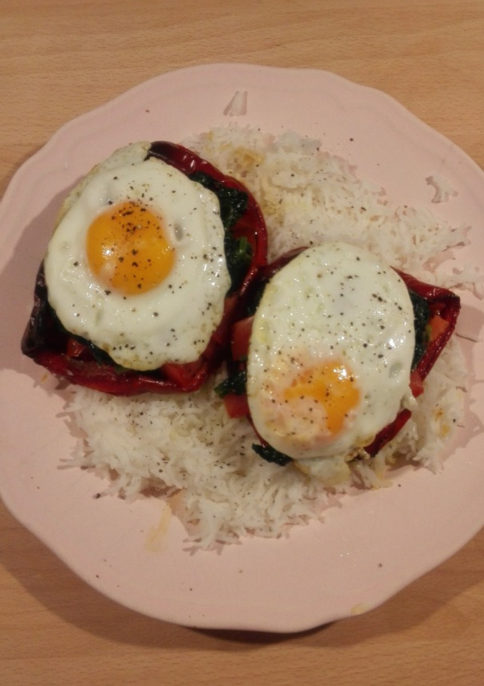 Una foto de Pimientos asados rellenos